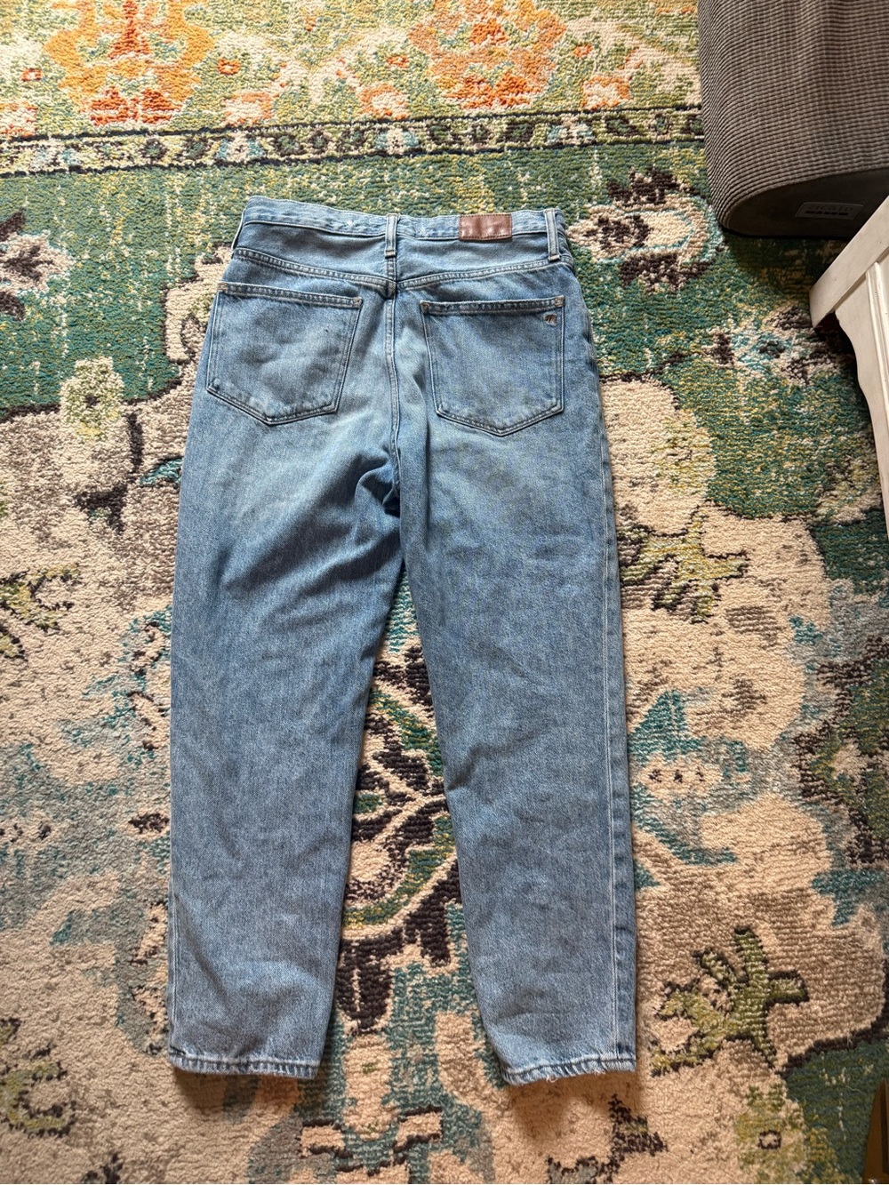 Madewell High Rise Mom Jeans Light Wash Denim Tapered Leg Vintage 100% Cotton - Picture 8 of 9